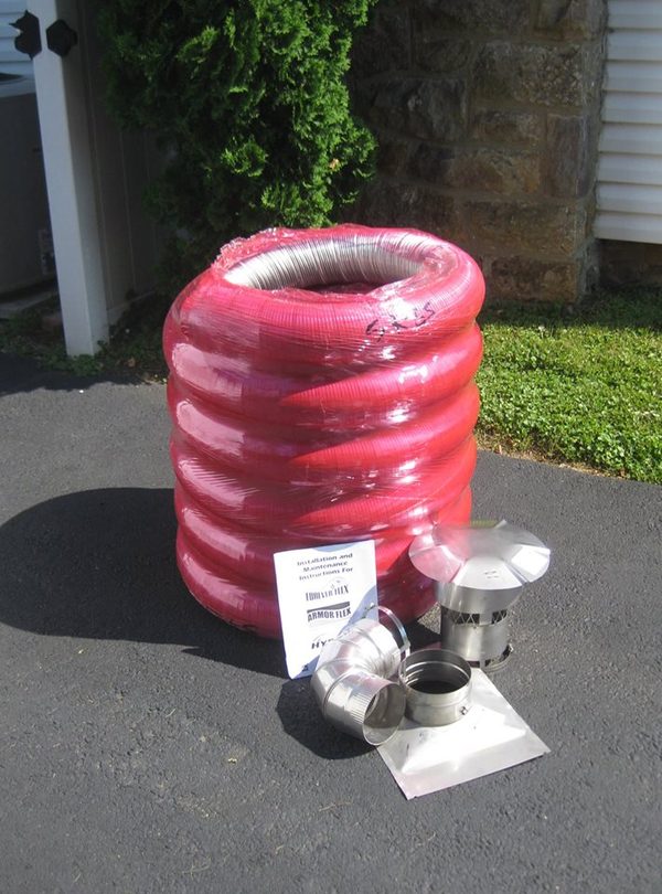 New stainless chimney liner